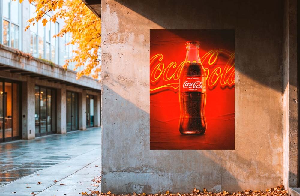 Este projeto consiste na recriação e atualização contemporânea de um pôster clássico da Coca-Cola, um dos ícones mais reconhecidos da história da publicidade. O objetivo foi reinterpretar a estética original, preservando seus códigos visuais essenciais como a garrafa